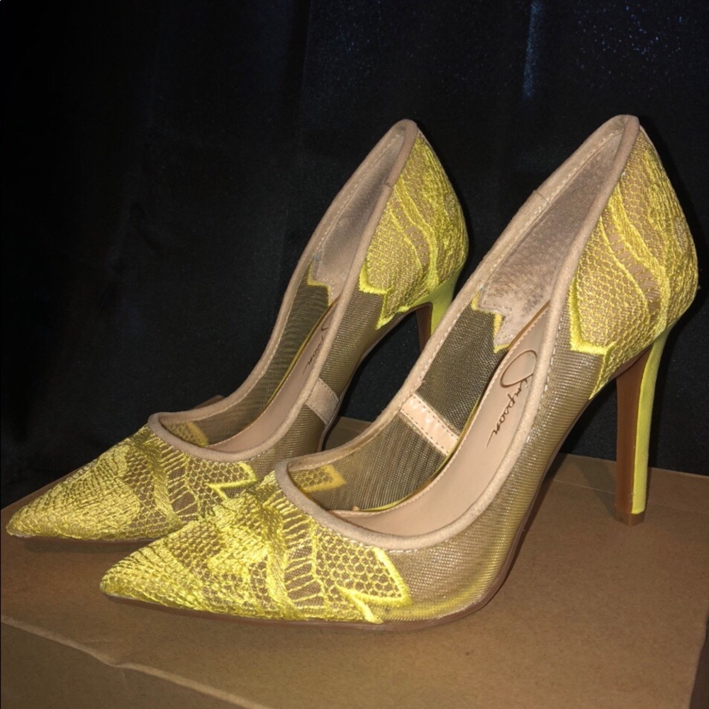 Jessica Simpson eclectic yellow heels